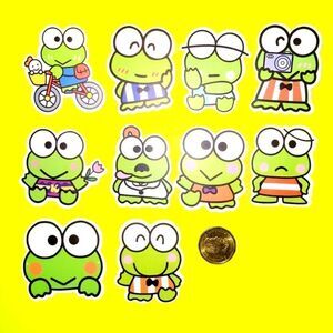 3/$20 Brand New 10x Sanrio Keroppi Waterproof Stickers #3